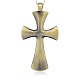 Nickel Free & Lead Free Antique Bronze Alloy Big Cross Necklace Big Pendants PALLOY-J219-052AB-NR-1