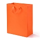 長方形の紙袋  ハンドル付き  ギフトバッグやショッピングバッグ用  レッドオレンジ  32x25x0.6cm CARB-F007-03E-3