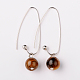 Natural Gemstone Round Bead Earrings EJEW-JE01150-2