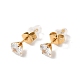 Collier pendentif fleur de vie zircon cubique et boucles d'oreilles diamant SJEW-M099-01G-7