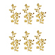 合金コネクタラインストーンの設定  花と枝  ゴールドカラー  44.5x23x8mm  穴：2.2mm  2mmのラインストーンに適する X-PALLOY-G253-15G-1
