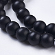 Chapelets de perles en pierre noire synthétique G-R345-6mm-38-1-3
