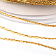 丸いメタリック糸  刺しゅう糸  6プライ  ゴールド  0.6mm  約87.48ヤード（80m）/ロール MCOR-L001-0.6mm-56-2