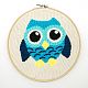 Owl Punch Embroidery Supplies Kit DIY-H155-03-1