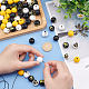 UNICRAFTALE About 120Pcs 8 Styles Senior Year Theme Printed Wooden Beads 15.5~16mm Round with Hat Gnome Graduation Cups Beads Graduation Theme Pattern Wooden Beads for Jewelry Making Gift WOOD-UN0001-01-2