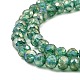 Brins de perles de verre imitation jade peints à la bombe GLAA-P058-01B-05-3
