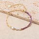 Bracelet en perles de lépidolite naturelle et de perles BJEW-G688-02G-4