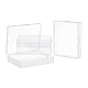 Superfindings4パック透明プラスチックビーズ収納容器蓋付きボックス12.8x10.4x2.7cm小さな長方形のプラスチックオーガナイザービーズジュエリーオフィスクラフト用収納ケース CON-WH0074-56-1