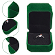 BENECREAT Green Velvet Couple Ring Box Square Earring Pendant Case Engagement Wedding Box for Wedding Birthday and Anniversary VBOX-WH0003-07A-4