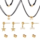 304 Set mit gestuften Halsketten und Ohrsteckern aus Edelstahl SJEW-UN0001-01G-2