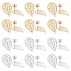 UNICRAFTALE 24Pcs 2 Colors Bohemian style 304 Stainless Steel Stud Earring Findings pin 0.7mm Teardrop Stud Earring with Loop for Jewlery Making Hole 1mm Golden Stainless Steel Color STAS-UN0037-29-1