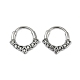 Серьги-кольца «лошадиный глаз» из хирургической нержавеющей стали 316 с прозрачным кубическим цирконием&nbsp;EJEW-G416-38AS-4