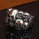Кольца на палец с несколькими черепами из титановой стали в стиле паровой панк SKUL-PW0005-08D-4