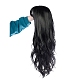 長いウェーブの巻き毛のかつら  合成かつら  きちんとした前髪で  耐熱高温繊維  女性のために  ブラック  27.55インチ（70cm） OHAR-I019-06-11