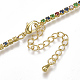 Brass Cubic Zirconia(Random Mixed Color) Tennis Necklaces NJEW-S418-01-3