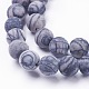 Hilos de piedra natural de seda negra / hilos de perlas de netstone X-G-F520-57-8mm-3