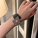 Bracelet manchette large avec strass en cristal BJEW-K223-02KCG-03-2