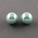 Pale Turquoise Imitated Pearl Chunky Bubblegum Acrylic Round Beads X-PACR-20D-28-1