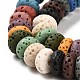 Natural Lava Rock Dyed Beads Strands G-L586-B01-05-4