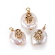 Colgantes naturales de perlas cultivadas de agua dulce PEAR-I005-13A-1