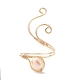 Anelli per polsini da donna con perle d'acqua dolce naturali avvolte in filo di rame RJEW-JR00553-01-6