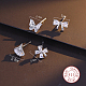 4 pièces 4 styles plaqué rhodium 925 boucles d'oreilles en argent sterling ensemble PI9253-2-3