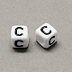 Perles européennes de lettre en acrylique à gros trou X-SACR-Q103-10mm-01C-2