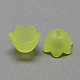 透明なアクリルビーズ  つや消しスタイル  チューリップの花ビーズキャップ  スズラングリーンイエロー  10x9x6.5mm  穴：1.5mm  約2200個/500g FACR-R017-07-1