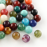 Круглый имитация драгоценных камней акриловые бусины, разноцветные, 16 мм, отверстие : 2 мм