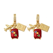 Латунные микро проложить кубического циркония подвески KK-D390-03G