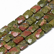 Природные Unakite шарик нити G-T072-08