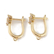 Серьги-кольца из латуни с цветком ZIRC-L097-054G