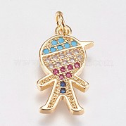 Латунные микро проложить кубического циркония подвески KK-I614-061G