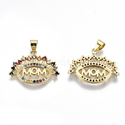 Латунные подвески из микро-паве KK-S061-82G-NR