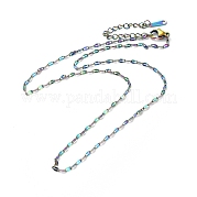 Ионное покрытие (ip) 304 ожерелье из нержавеющей стали с цепочкой для мужчин и женщин NJEW-E076-02M