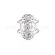 304 anello per polsino aperto ovale in acciaio inossidabile da donna RJEW-S405-172P