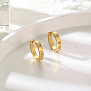Женские серьги-кольца из нержавеющей стали с фианитами AP6099-1