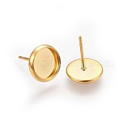 Плоские круглые серьги-гвоздики из нержавеющей стали 304 STAS-I323-16mm-G03