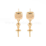 Brass Stud Earring Findings KK-S364-053