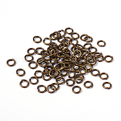 Latón anillos del salto abierto, redondo, sin plomo y cadmio, Bronce antiguo, 6x1mm, 18 diámetro, diámetro interior: 4 mm, aproximamente 4160 unidades / 500 g