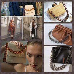 Леопардовый принт акриловые ручки для сумок с цепочкой&nbsp;FIND-WH0120-03B