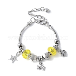 3шт 3 цвета латунные европейские бусины браслеты с подвесками наборы&nbsp;BJEW-JB11586