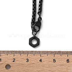 Шестигранные подвески из нержавеющей стали 304 с цепочкой-коробкой для женщин NJEW-A045-25EB