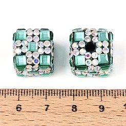 Бусины из полимерной глины со стразами и квадратным акрилом CLAY-T022-03F