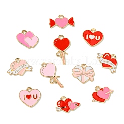 64 шт. 16 стиля эмалевых подвесок в форме сердца&nbsp;ENAM-CJ0007-19