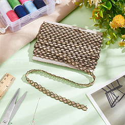 Отделка металлизированным плетеным кружевом длиной 10 м из полиэстера DIY-WH0491-44D