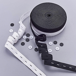 Flache elastische Polyesterschnur und Harzknöpfe&nbsp;OCOR-BC0012-17-15mm