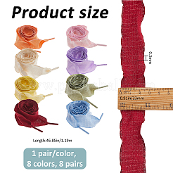 8 пара двухцветных шнурков из полиэстера&nbsp;AJEW-FH0006-81
