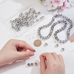 2 прядь прозрачных гальванических стеклянных бусин&nbsp;EGLA-PH0001-75B