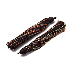 綿のタッセルのペンダント  ポリエステルと  ココナッツブラウン  128~130x11~12mm  穴：2x3.5mm&nbsp;FIND-D302-03G
